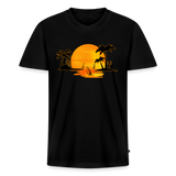 Männer Bio-T-Shirt mit V-Ausschnitt -sunset- - Schwarz