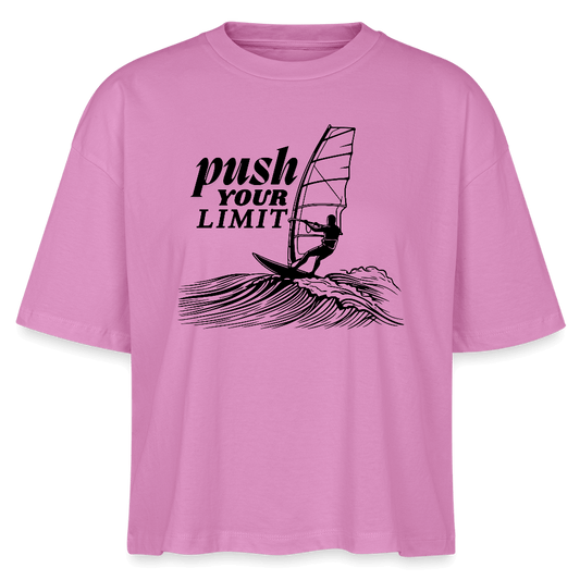 Boxy Bio T-Shirt push im lässigen Windsurf Style Pink