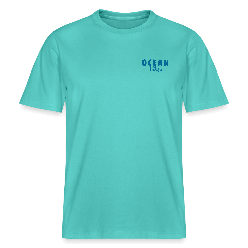 Relaxed Fit Unisex Bio-T-Shirt -happiest- - Poolblau