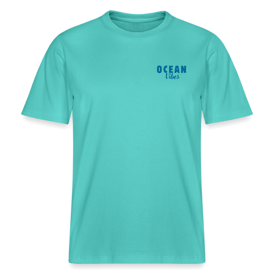 Relaxed Fit Unisex Bio-T-Shirt -happiest- - Poolblau