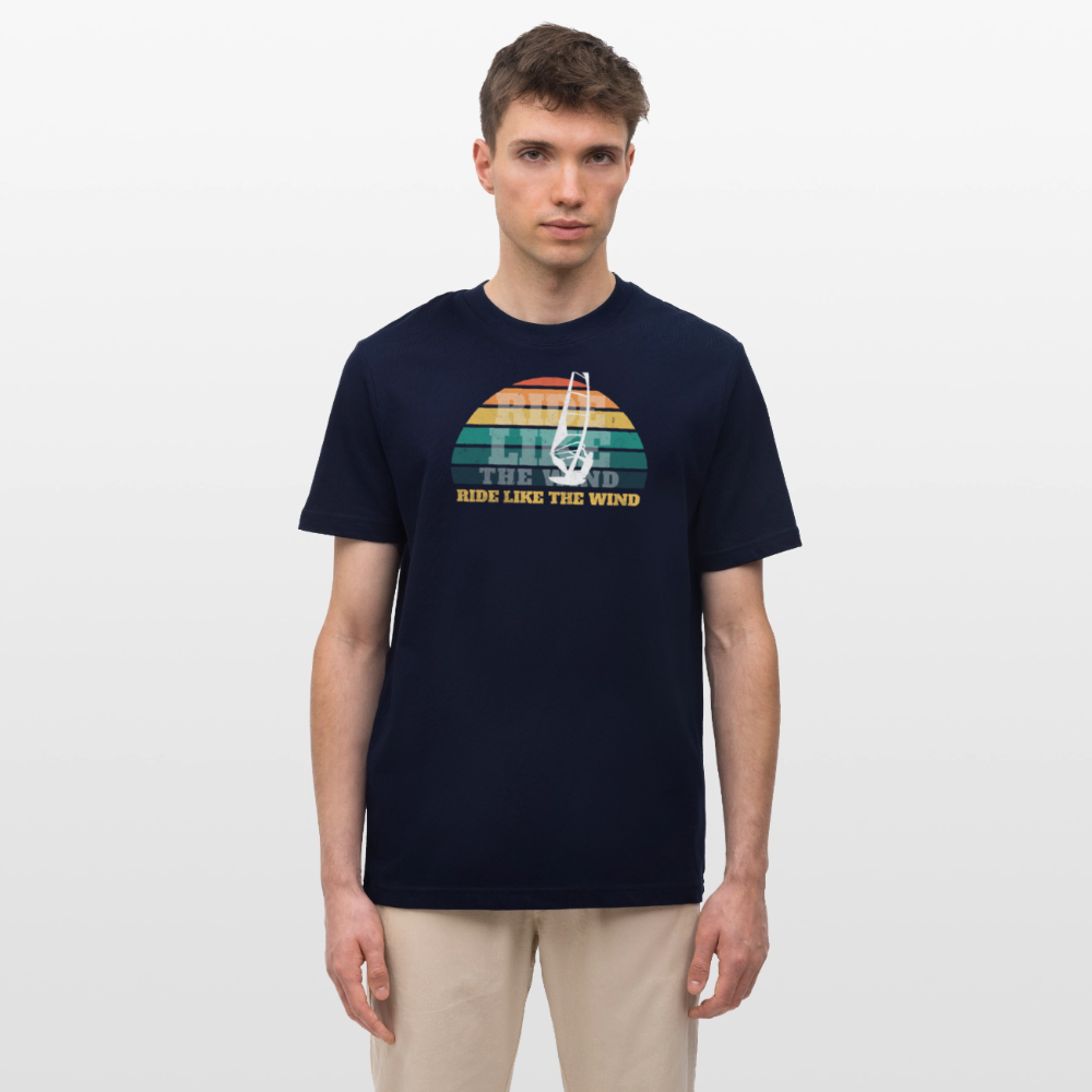 Relaxed Fit Unisex Bio-T-Shirt -ride like the wind- - Navy