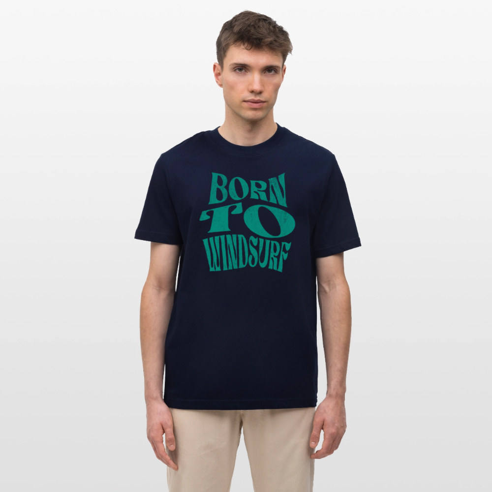 Relaxed Fit Unisex Bio-T-Shirt -born to windsurf- - Navy