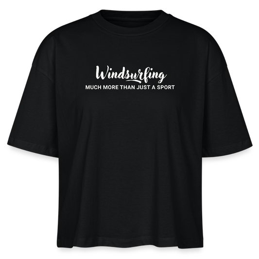 Frauen Boxy Bio-T-Shirt -much more- - Schwarz