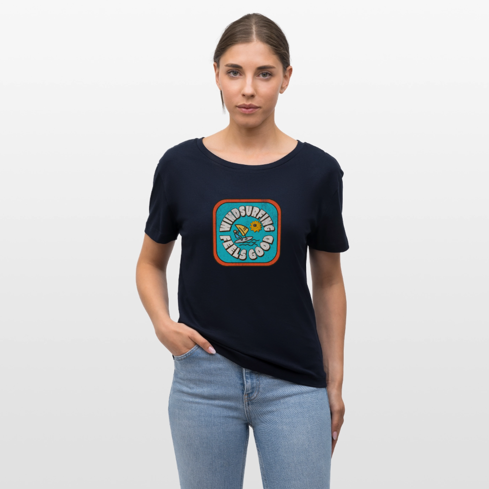 Relaxed Rundhals Frauen Bio-T-Shirt -feels good- - Navy