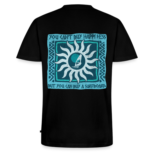 Männer Bio-T-Shirt mit V-Ausschnitt -buy happyness- - Schwarz