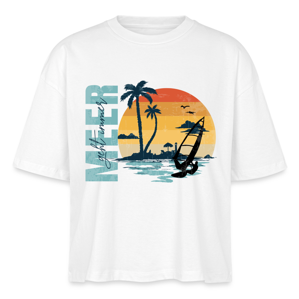Frauen Boxy Bio-T-Shirt -meer geht immer- - Weiß