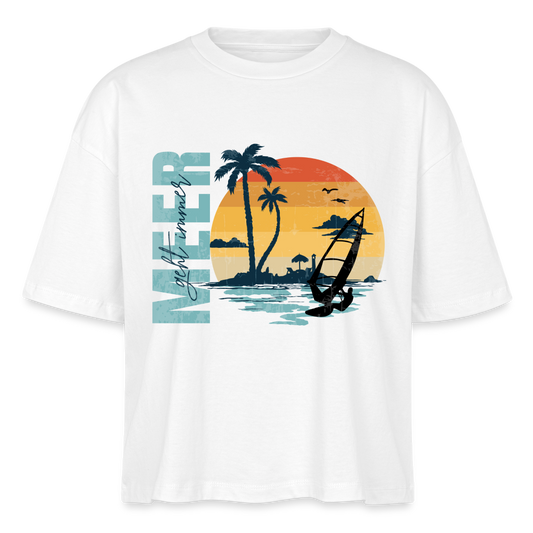 Frauen Boxy Bio-T-Shirt -meer geht immer- - Weiß
