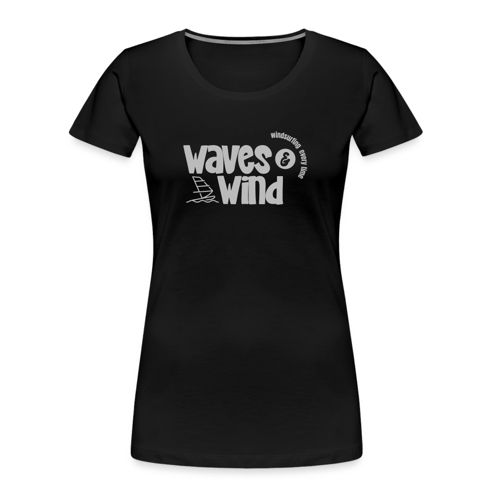 Frauen Premium Bio T-Shirt -waves & wind- - Schwarz