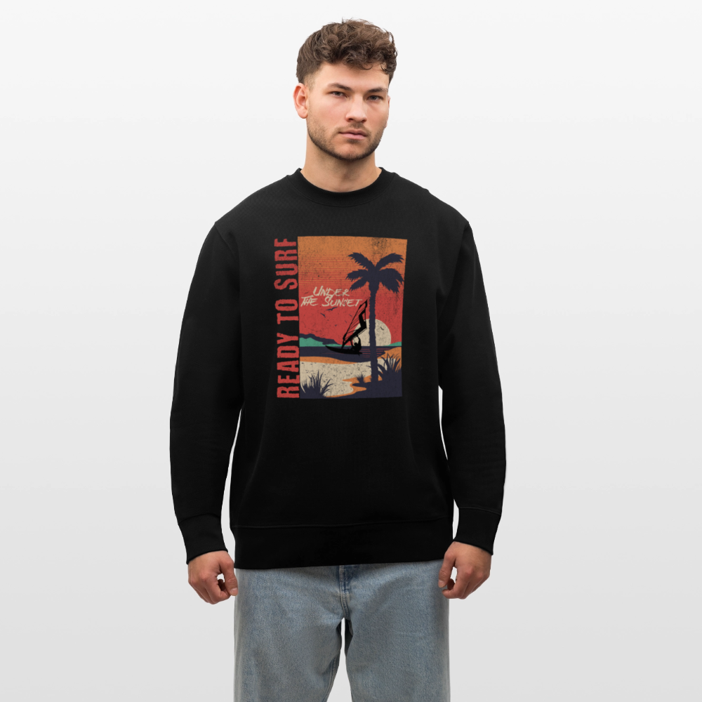 Männer Bio-Sweatshirt ready to surf - Schwarz