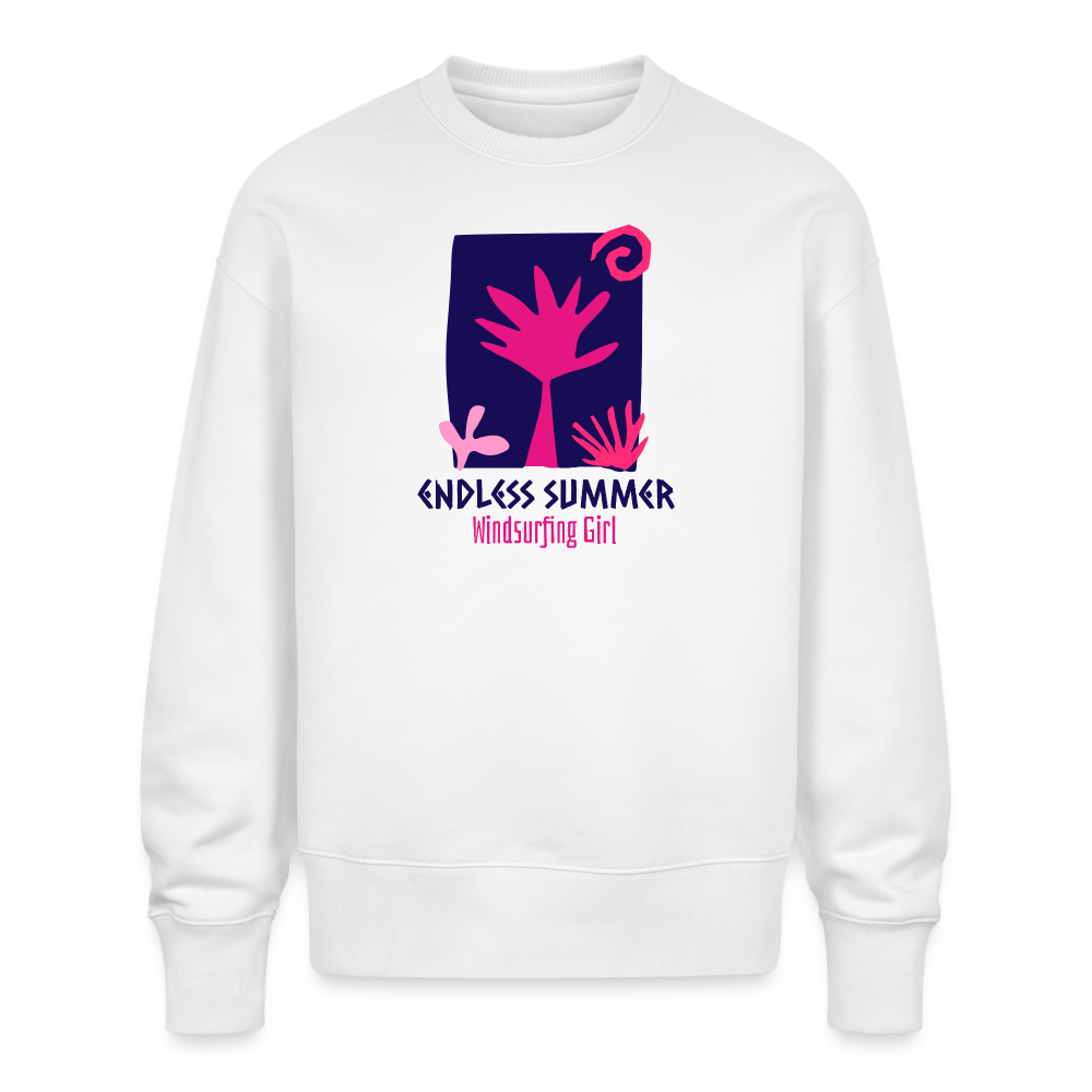 Unisex Oversize Bio Pullover -endless summer- - Weiß