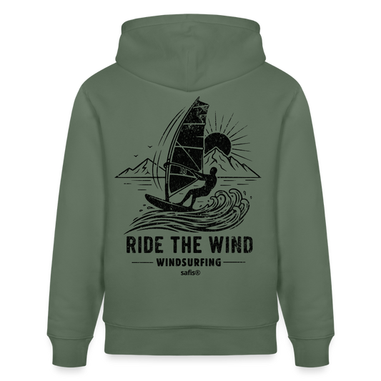Unisex Bio-Hoodie CRUISER -ride the wind- - Tanngrün