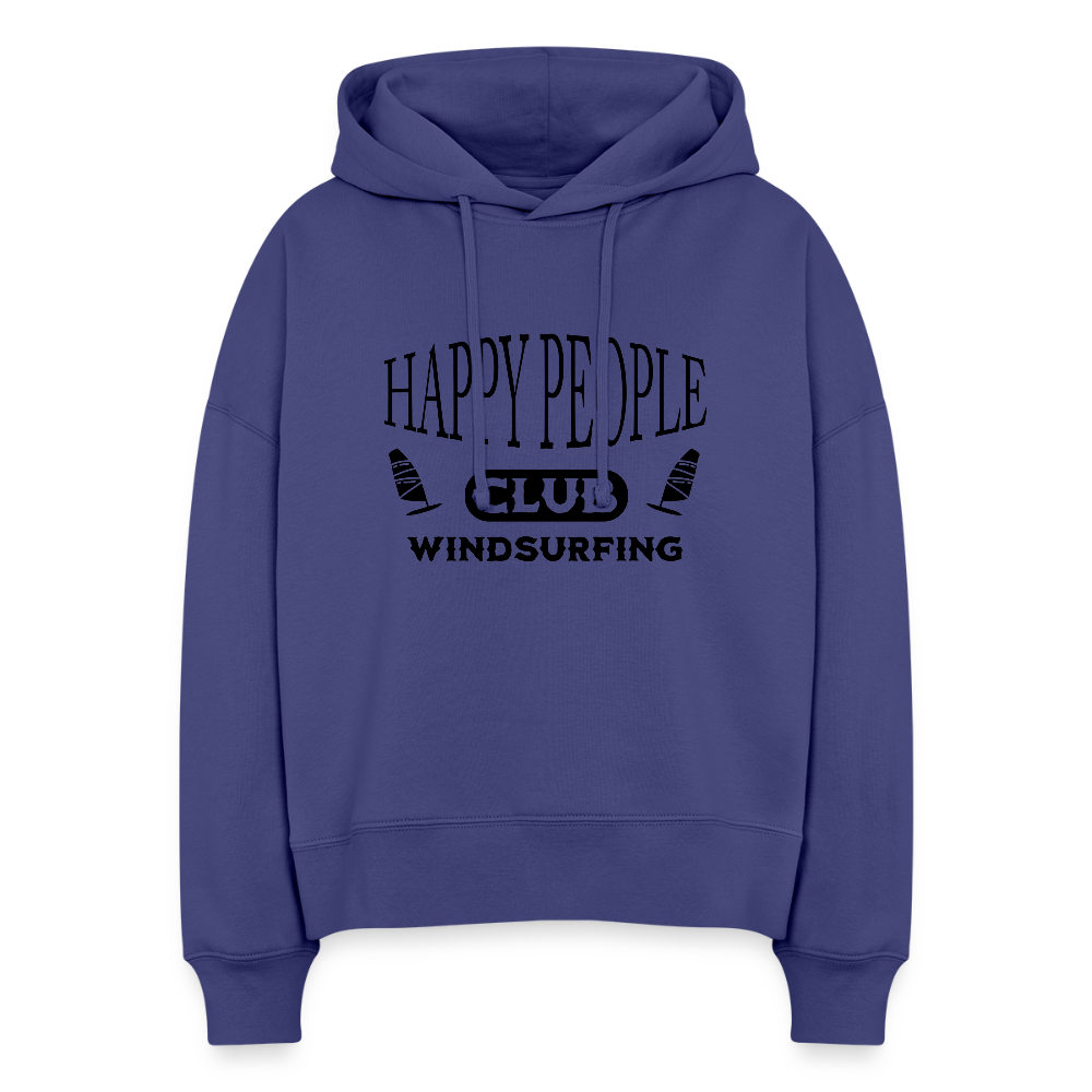 Boxy Frauen Bio Hoodie -happy people- - Dämmerung
