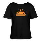 Relaxed Rundhals Frauen Bio-T-Shirt -sunset- - Schwarz