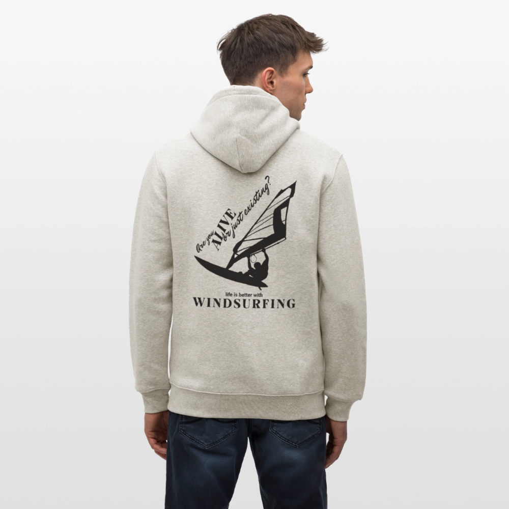 Windsurfer Geschenk Hoodie CRUISER -are you alive- - Beige meliert