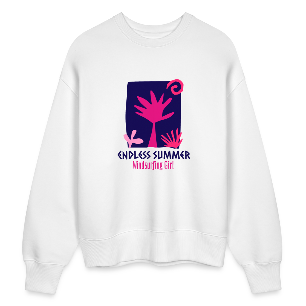 Unisex Oversize Bio Pullover -endless summer- - Weiß