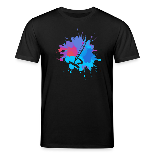 Männer Bio-T-Shirt -Farbklecks- - Schwarz