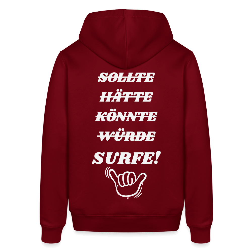 Windsurfer geschenk Bio-Hoodie -surfe!- - Burgunderrot
