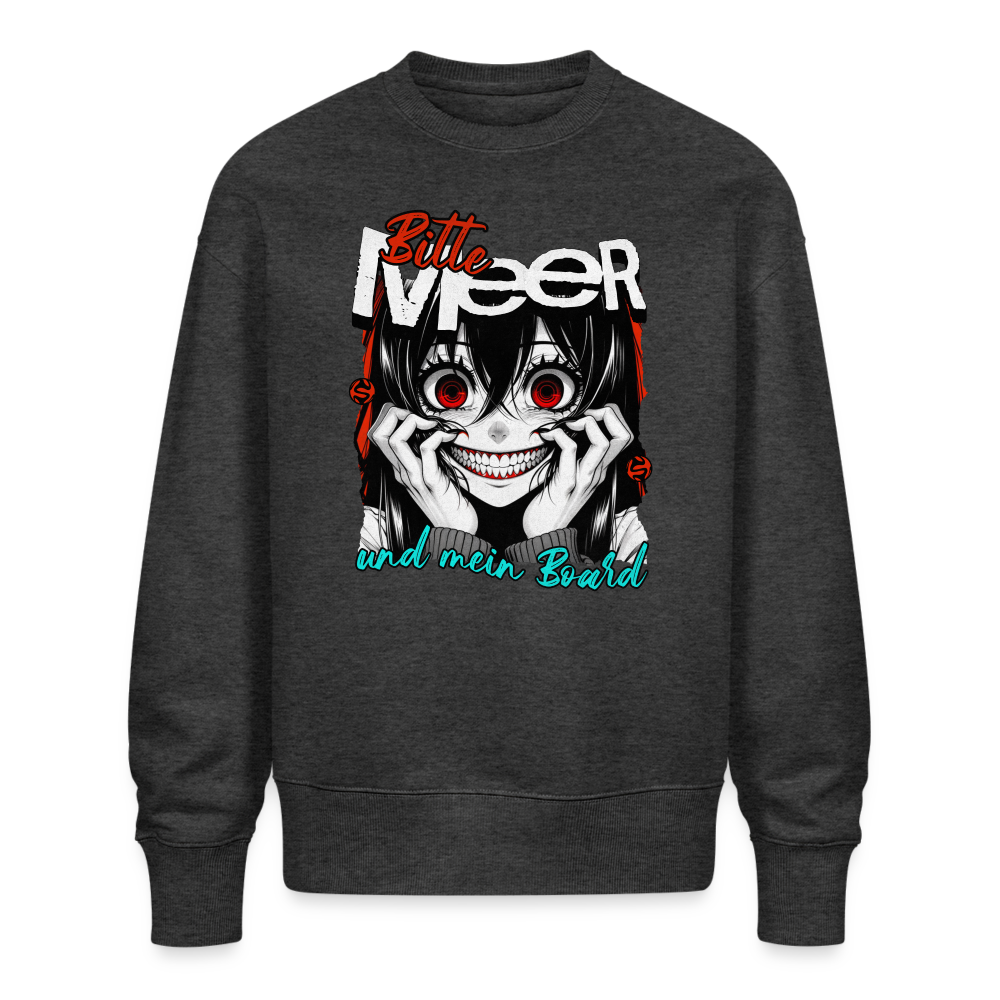 Unisex Oversize Pullover - Dunkelgrau meliert