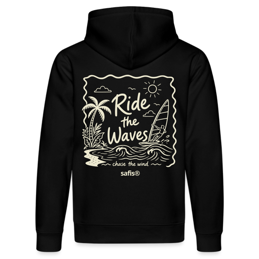 Ride the waves - Unisex Bio-Hoodie DRUMMER - Schwarz