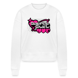 Cropped Frauen Bio-Sweatshirt -surfer girl- - Weiß