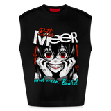 Oversized Organic Tank Top -bitte Meer- - SOLID BLACK