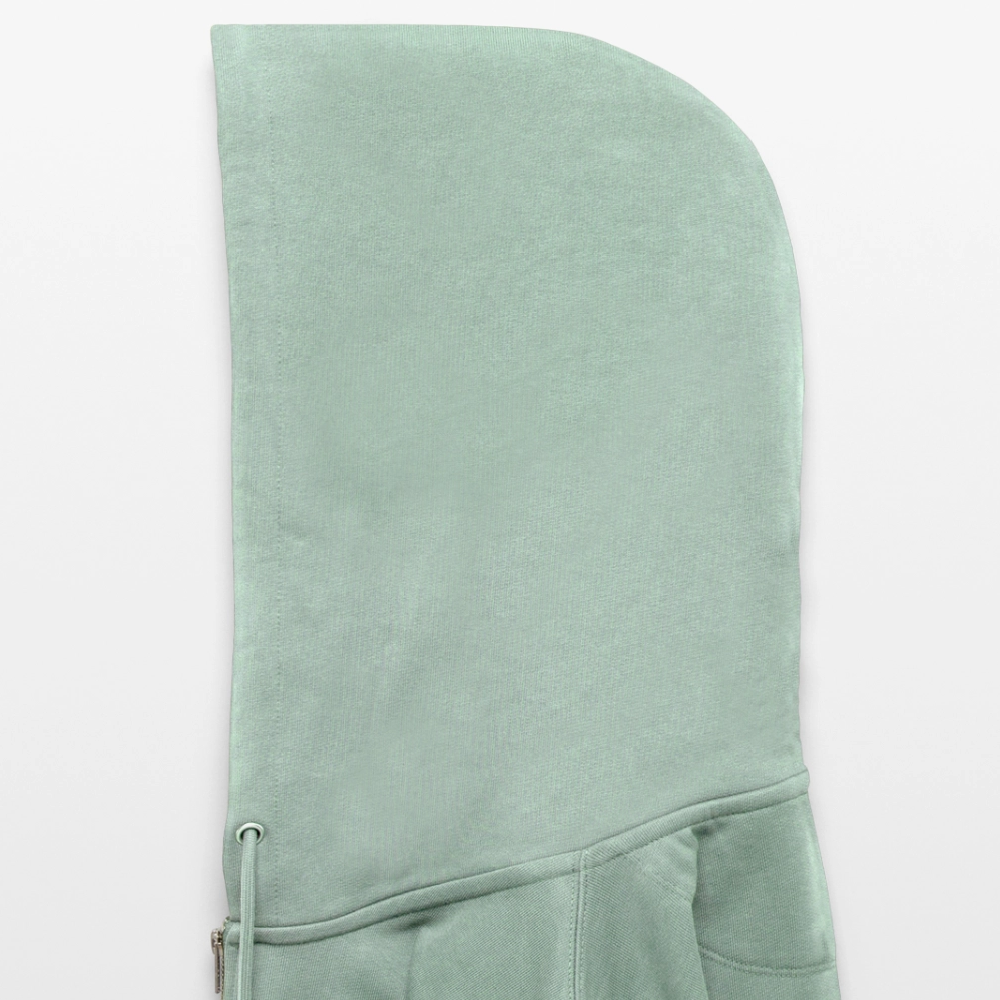 Unisex Bio-Kapuzenjacke -give me wind and water- Safis Shop - Helles Graugrün