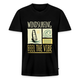 Männer Bio-T-Shirt mit V-Ausschnitt -feel the vibe- - Schwarz