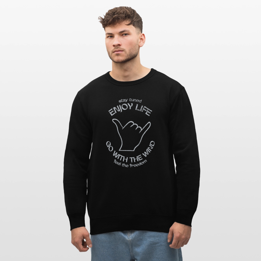 Unisex Bio-Sweatshirt ROLLER -enjoy life- - Schwarz