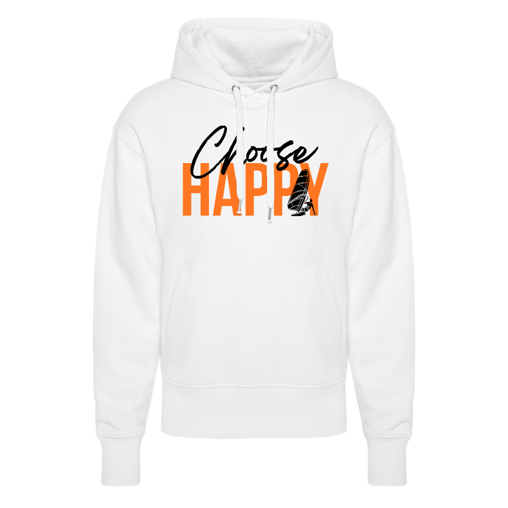 Unisex Relaxed Fit Bio-Hoodie -happy- - Weiß