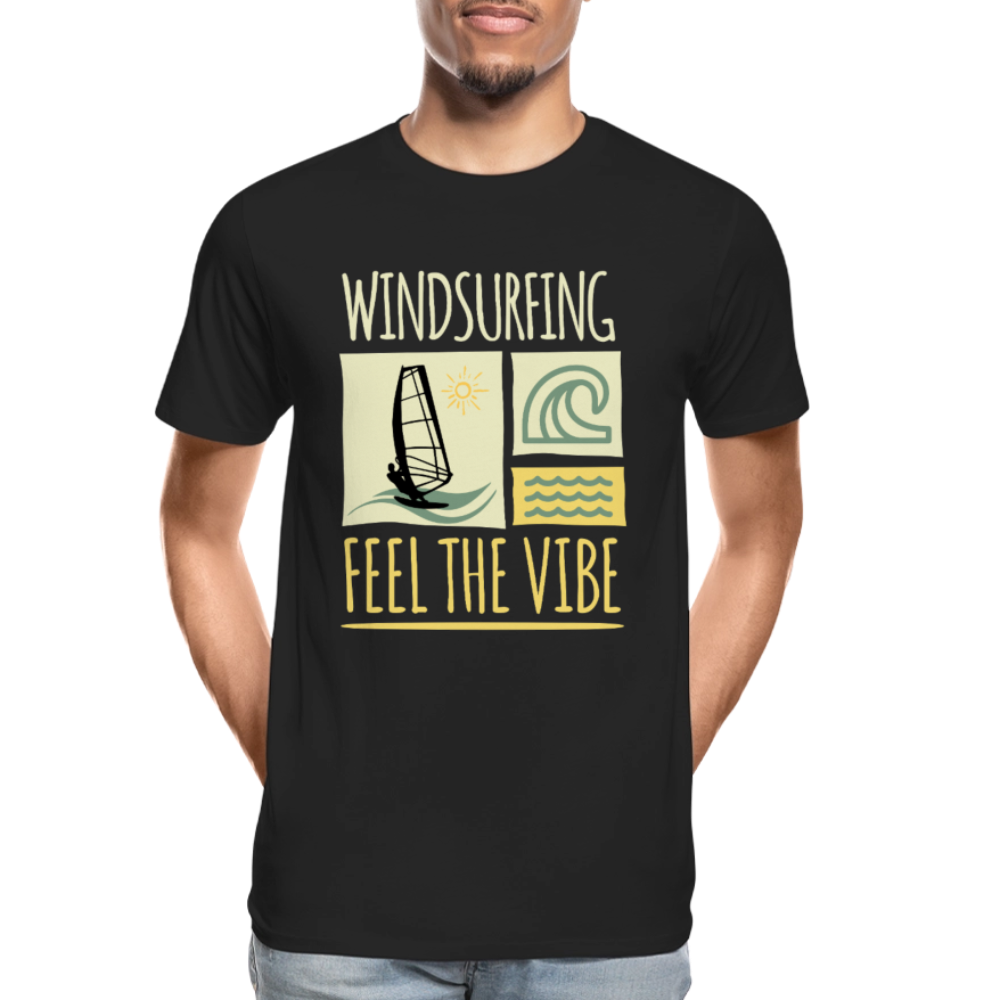 Männer Premium Bio T-Shirt -feel the vibe- - Schwarz