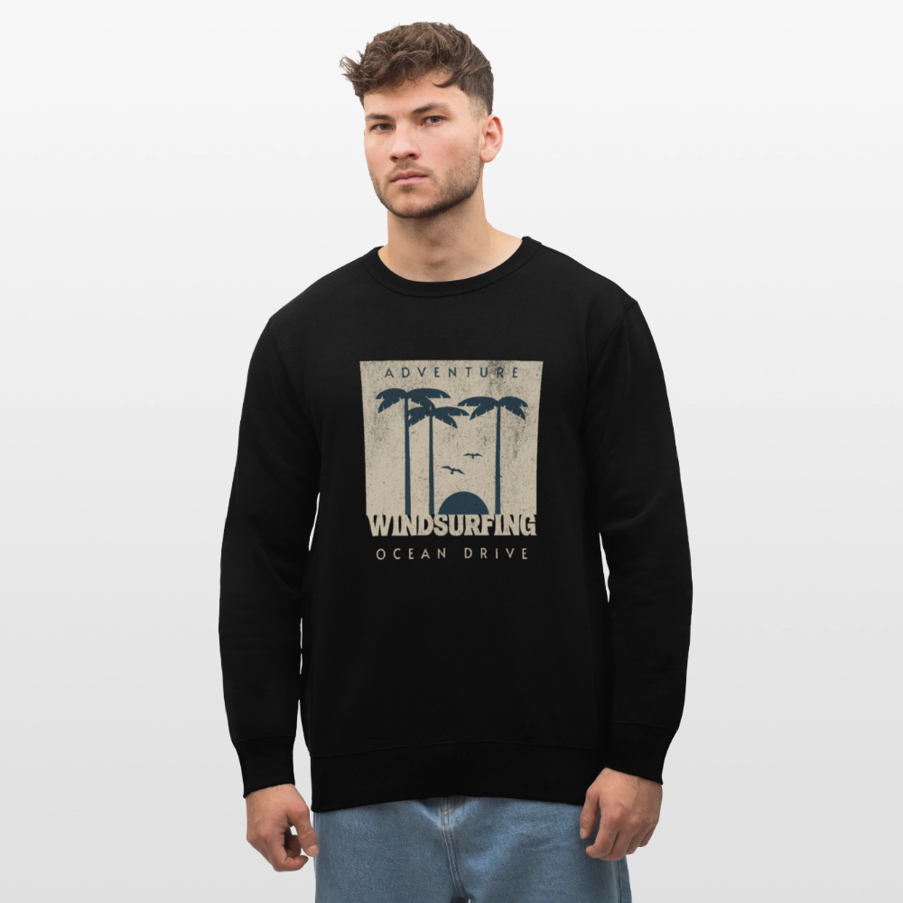 Unisex Bio-Sweatshirt ROLLER -ocean drive- - Schwarz