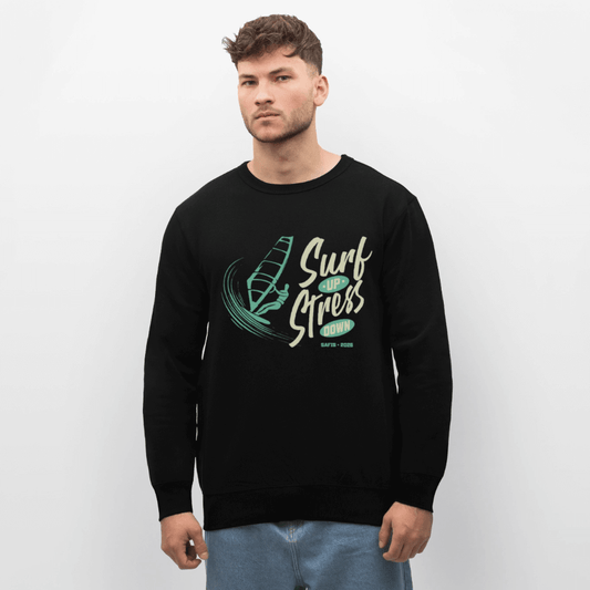 Surf und Streetstyle Bekleidung - Windsurfer Hoodie ROLLER -surf up- - Schwarz