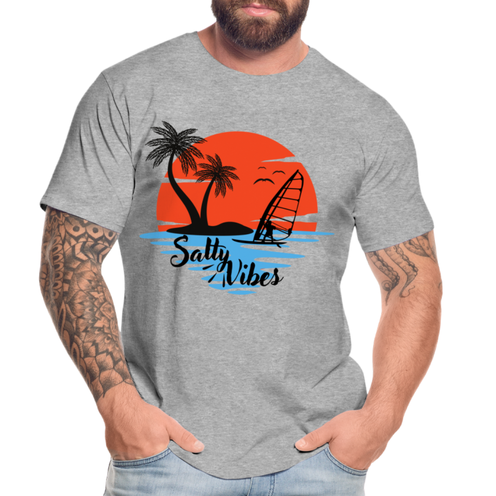 Männer Premium Bio T-Shirt -salty vibes- - Grau meliert