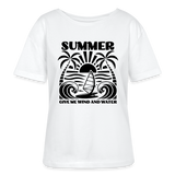 Safis Shop - Relaxed Rundhals Frauen Bio-T-Shirt -give me wind and water- - Weiß