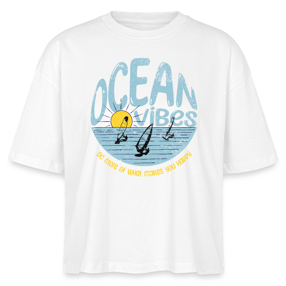 Frauen Boxy Bio-T-Shirt -do more- - Weiß