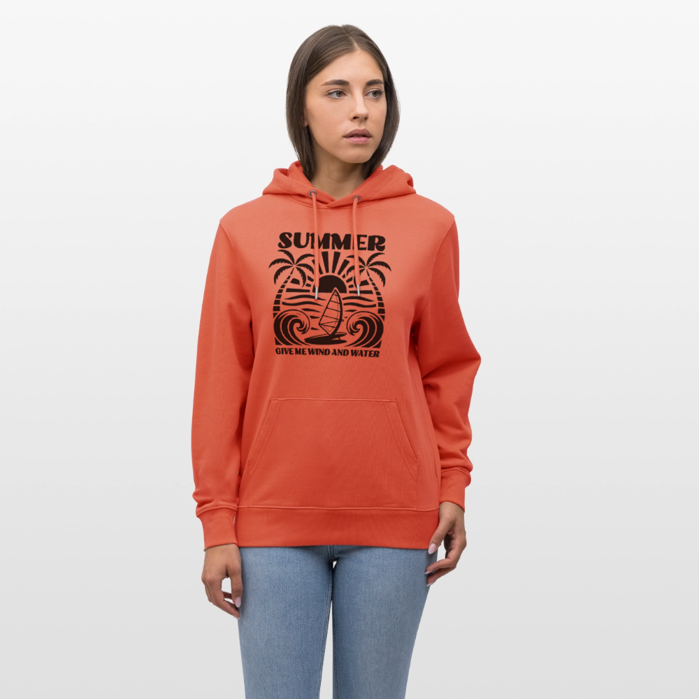 Unisex Bio-Hoodie CRUISER -give me wind and water- - Hellrot