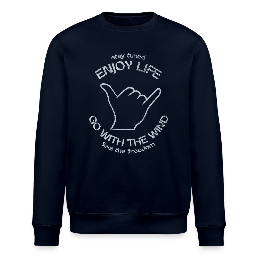 Unisex Bio-Sweatshirt ROLLER -enjoy life- - Navy