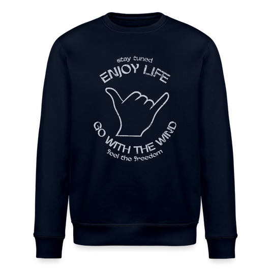 Unisex Bio-Sweatshirt ROLLER -enjoy life- - Navy