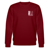 Männer Bio-Sweatshirt -surf to be happy- - Burgunderrot