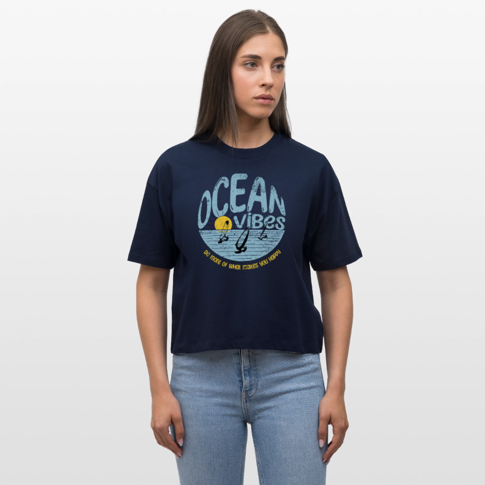 Frauen Boxy Bio-T-Shirt -do more- - Navy