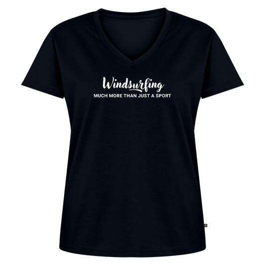 Geschenke Für Windsurfer - T-Shirt mit V-Ausschnitt -much more- - Navy