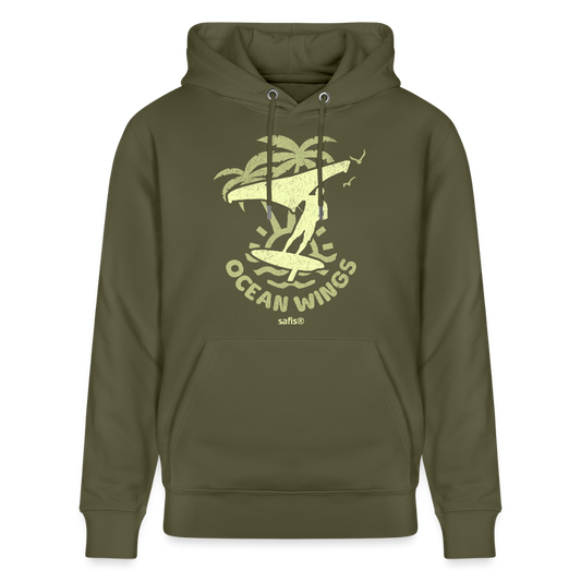 Unisex Bio-Hoodie CRUISER -ocean wings- - Khaki Grün