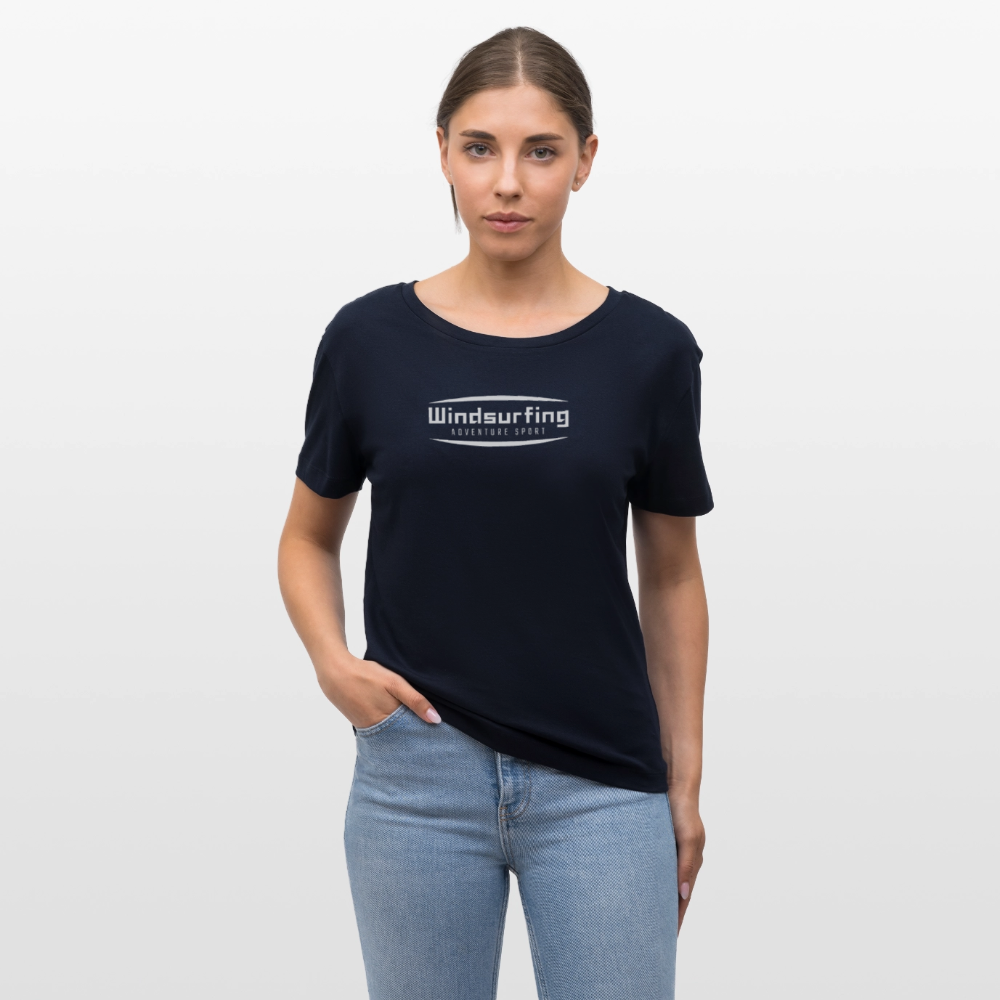 Relaxed Rundhals Frauen Bio-T-Shirt -adventure sport- - Navy