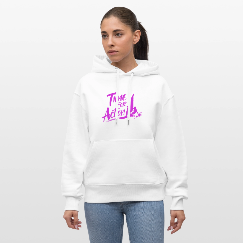 Unisex Relaxed Fit Bio-Hoodie -time for action- - Weiß