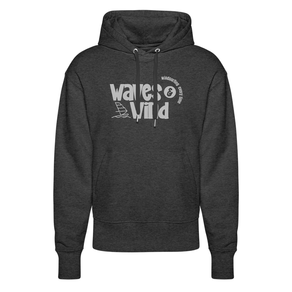 Unisex Relaxed Fit Bio-Hoodie -waves & wind- - Dunkelgrau meliert