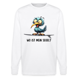 Unisex Bio-Langarmshirt -Wo ist mein Segel?- - Weiß