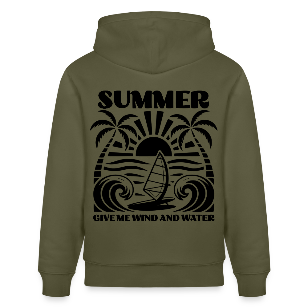 Unisex Bio-Hoodie CRUISER -give me wind and water- - Khaki Grün