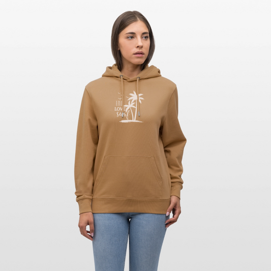 Unisex Bio-Hoodie CRUISER -live love surf- - Karamell