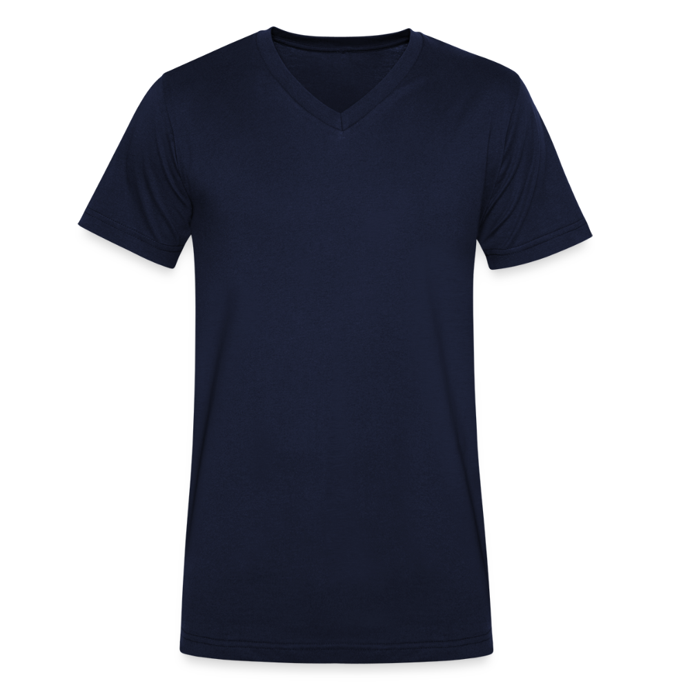 Männer Bio-T-Shirt mit V-Ausschnitt -buy happyness- - Navy