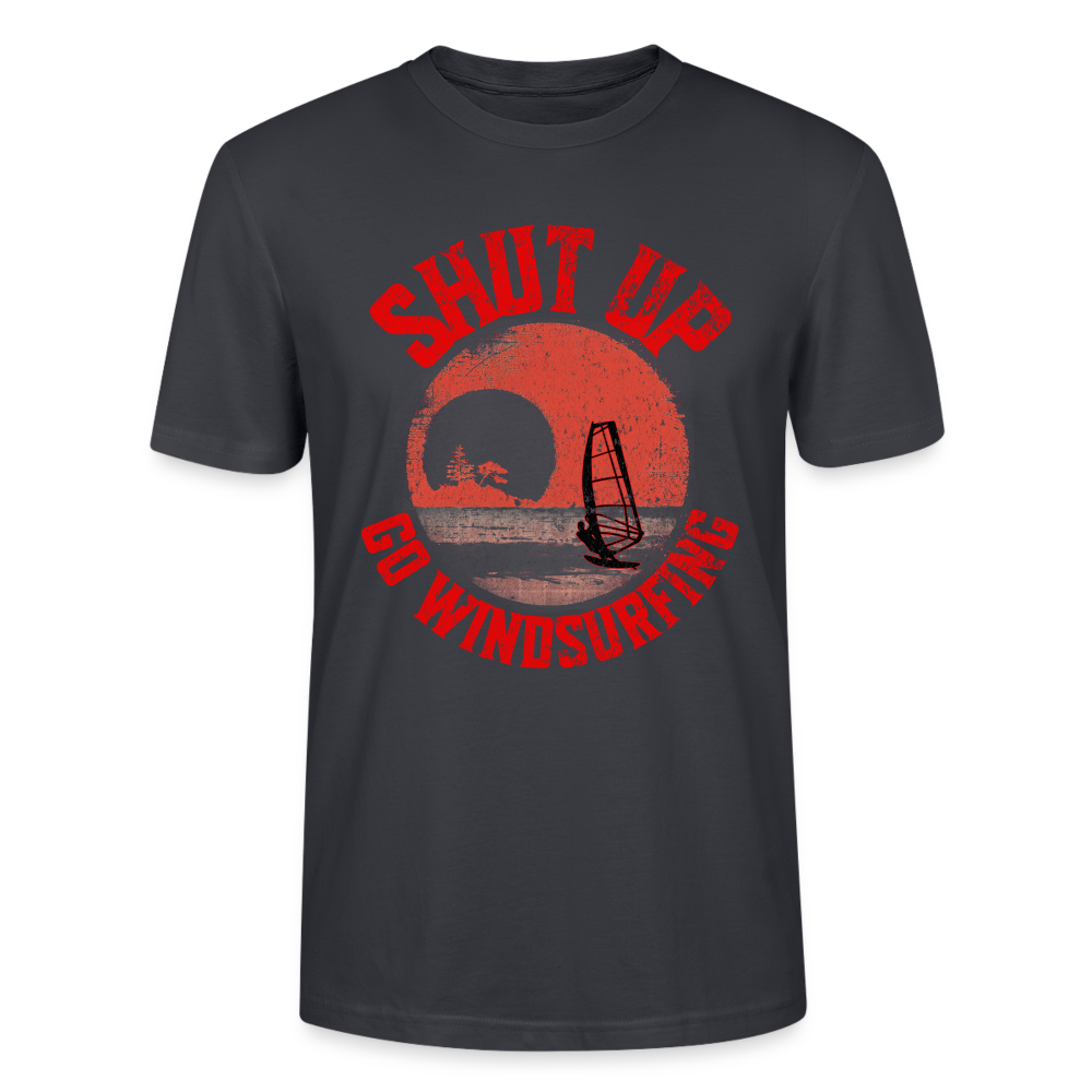 Unisex T-Shirt -shut up- - Dunkles Graublau